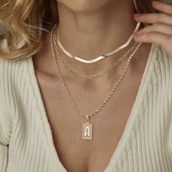 Layered Initial Necklaces